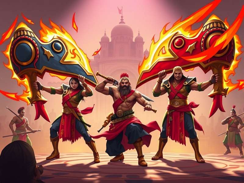 Chilli Warlord game concept art showing Indian warriors with chili-themed weapons
